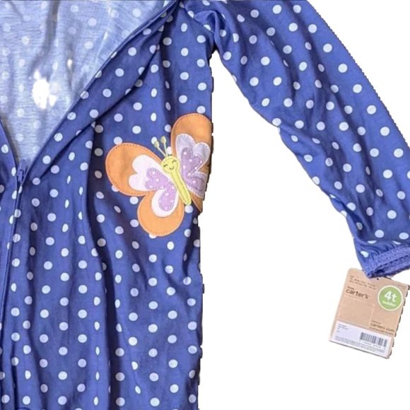 NWT Carter's Toddler Girls Butterfly Dot Pajama Dream PJ Comfy-Fit Sleep… - Picture 4 of 5
